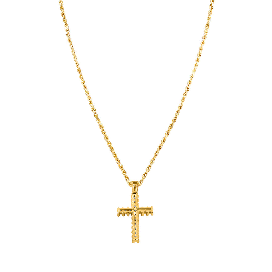 Yellow Gold & Diamond Cross Pendant