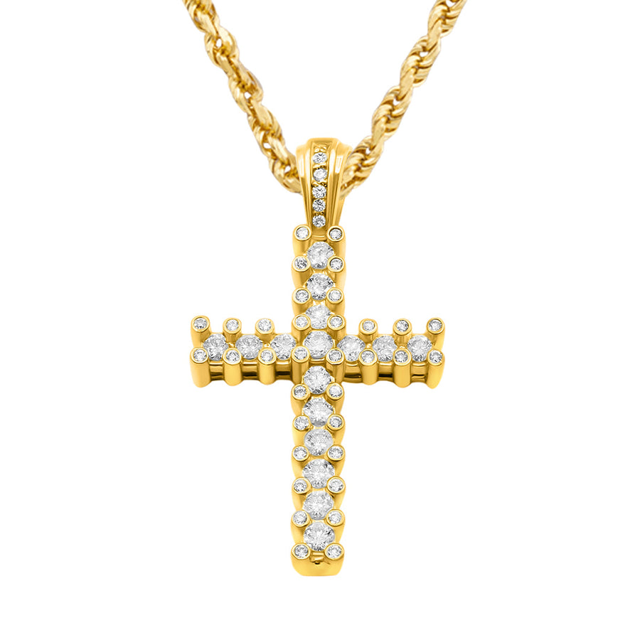 Yellow Gold & Diamond Cross Pendant