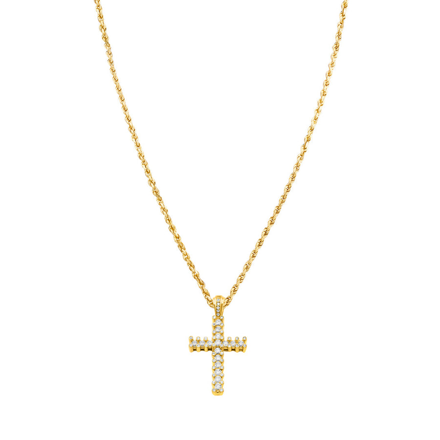 Yellow Gold & Diamond Cross Pendant