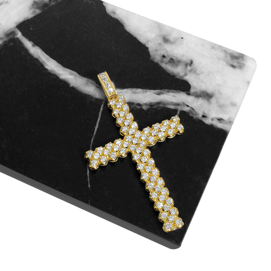 Yellow Gold & Diamond Cross Pendant