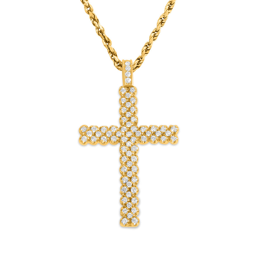 Yellow Gold & Diamond Cross Pendant