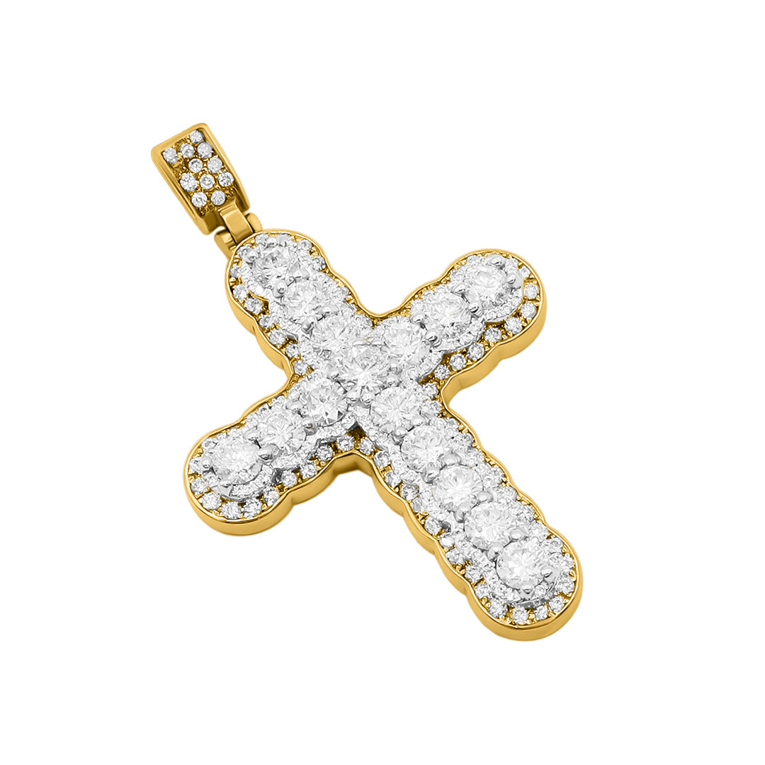 14K Yellow Gold & Diamond Cross Pendant 4.47ctw – Avianne Jewelers