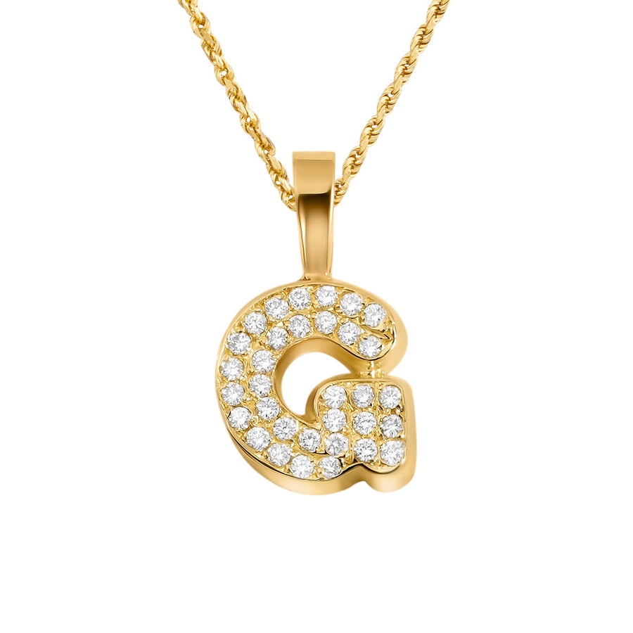 Yellow Gold & Diamond Letter "G" Pendant