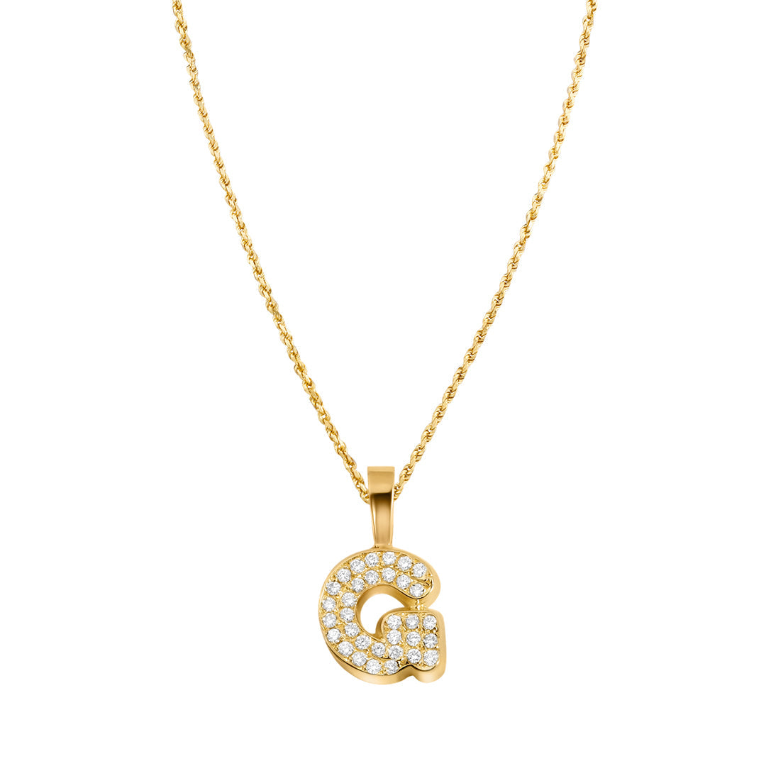 Yellow Gold & Diamond Letter "G" Pendant