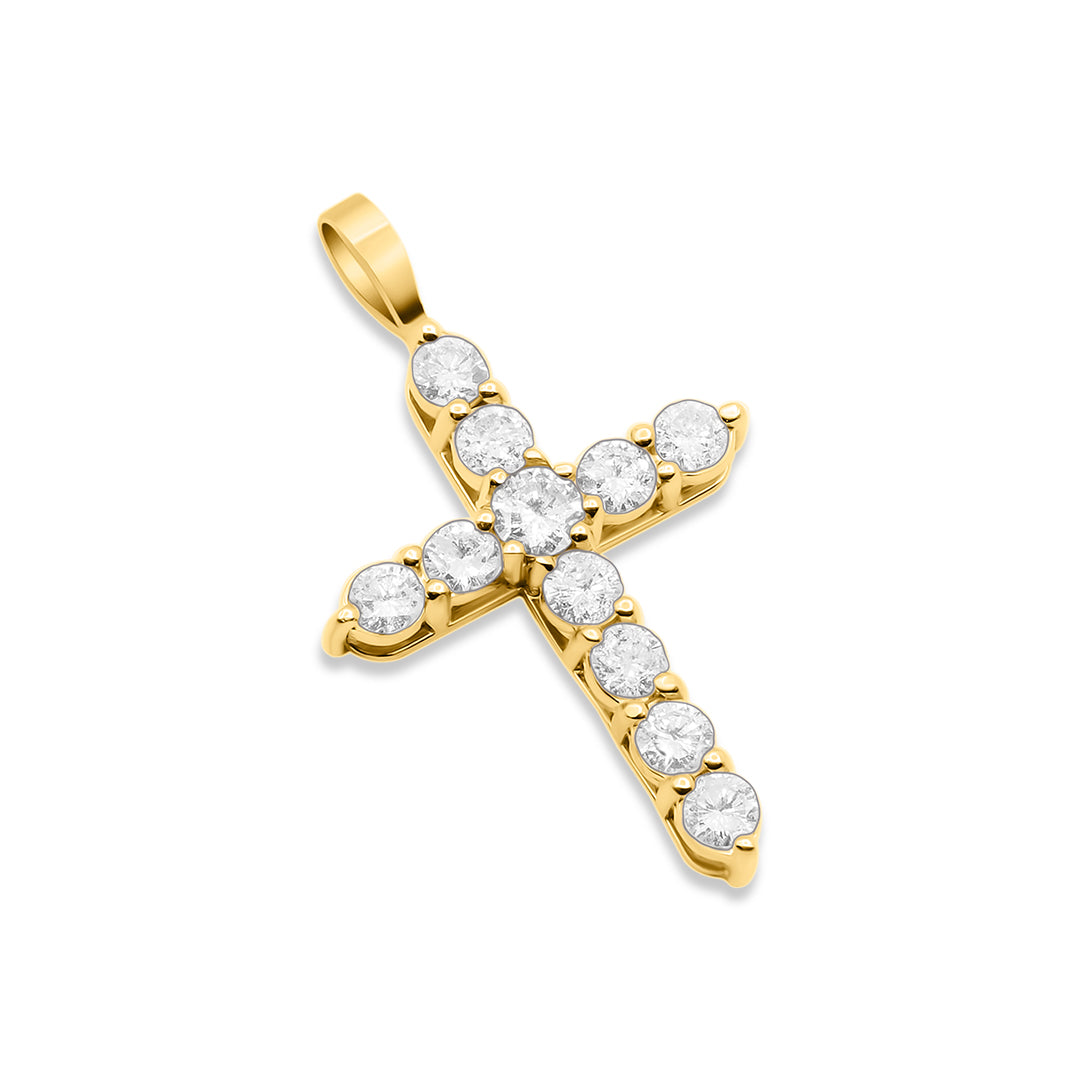 Yellow Gold & Diamonds Cross Pendant