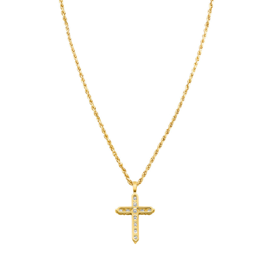 Yellow Gold & Diamonds Cross Pendant
