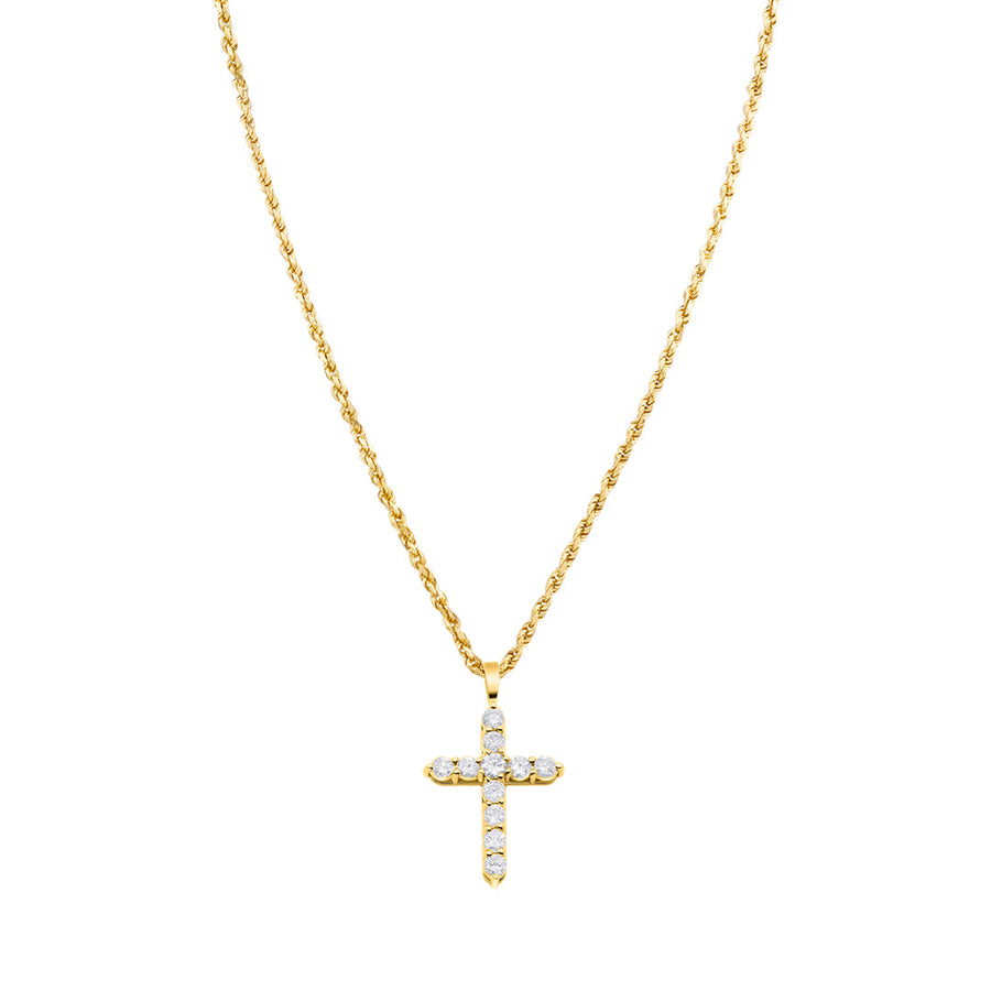 Yellow Gold & Diamonds Cross Pendant
