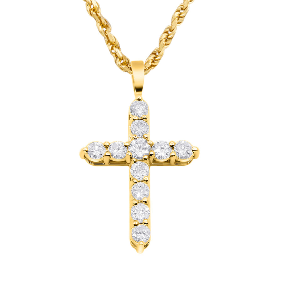 Yellow Gold & Diamonds Cross Pendant