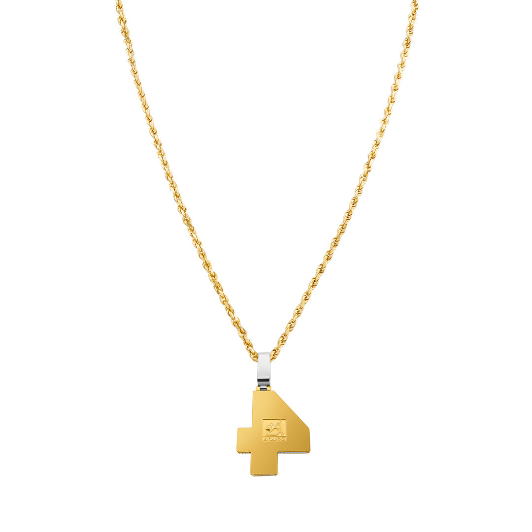 Yellow Gold & Diamonds "Number 4 Pendant"