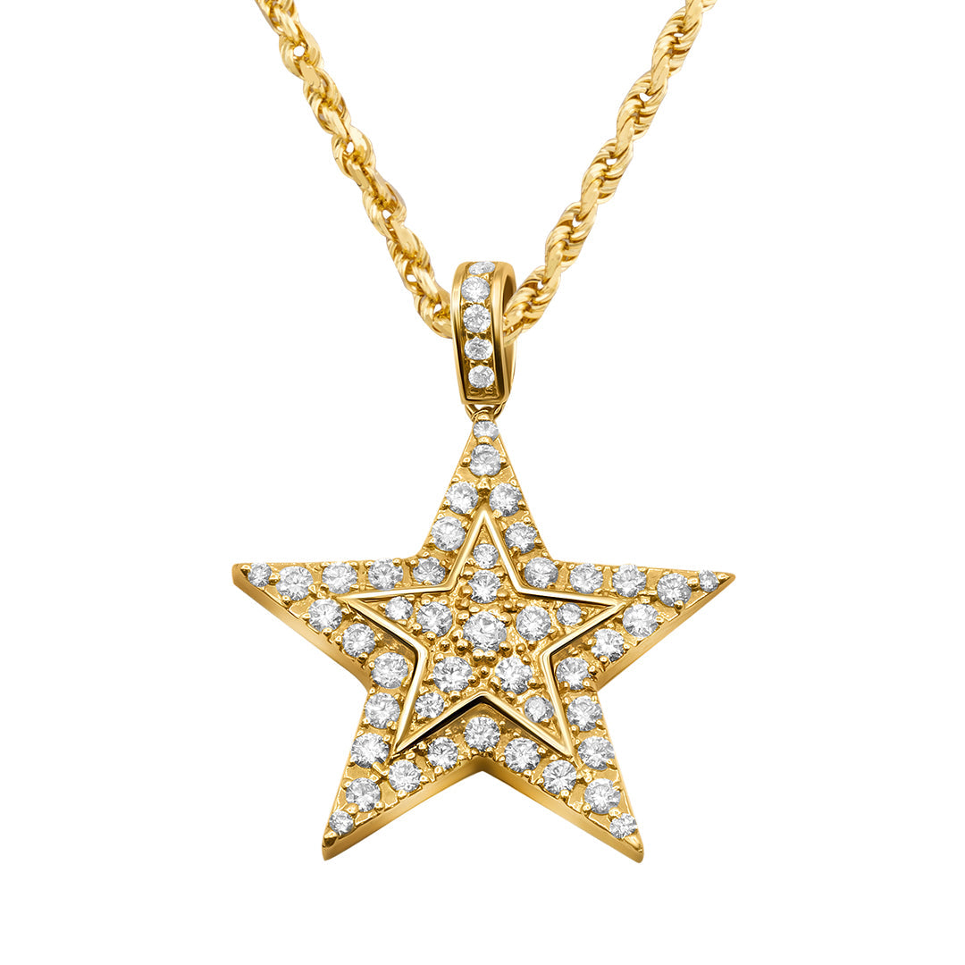 14k Star Pendant Jewelry 14K Yellow Gold Star Pendant